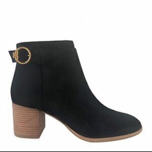 Tory Burch Sofia 65MM Suede Black Ankle Booties‎ #50895 Women's Size 11